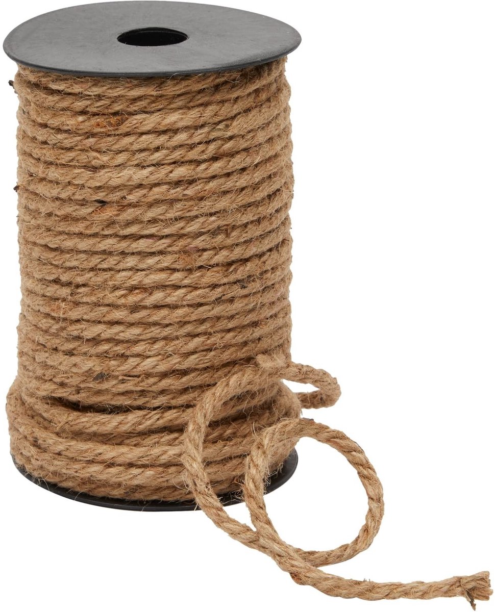 Byshayne - Nautical Rope - Jute Touw - 100 Feet - Bruin - Sterk en veelzijdig - Perfect voor knutselen - Geschikt voor decoratie en DIY