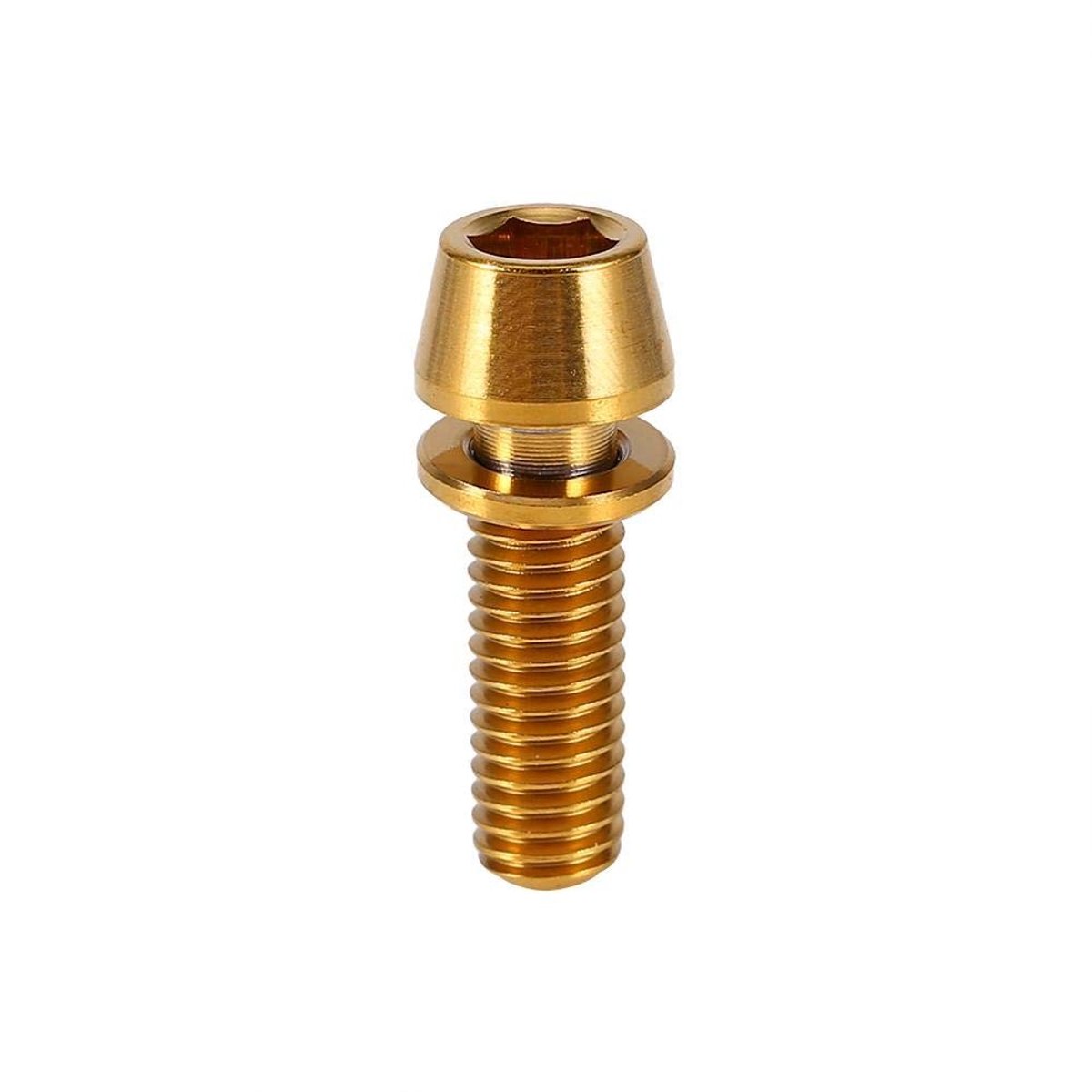 Store_8 - Titanium Bolts - M5x16 - Lichtgewicht en duurzaam - Goud - Conische schroeven - Geschikt voor MTB en racefietsen - 6 stuks