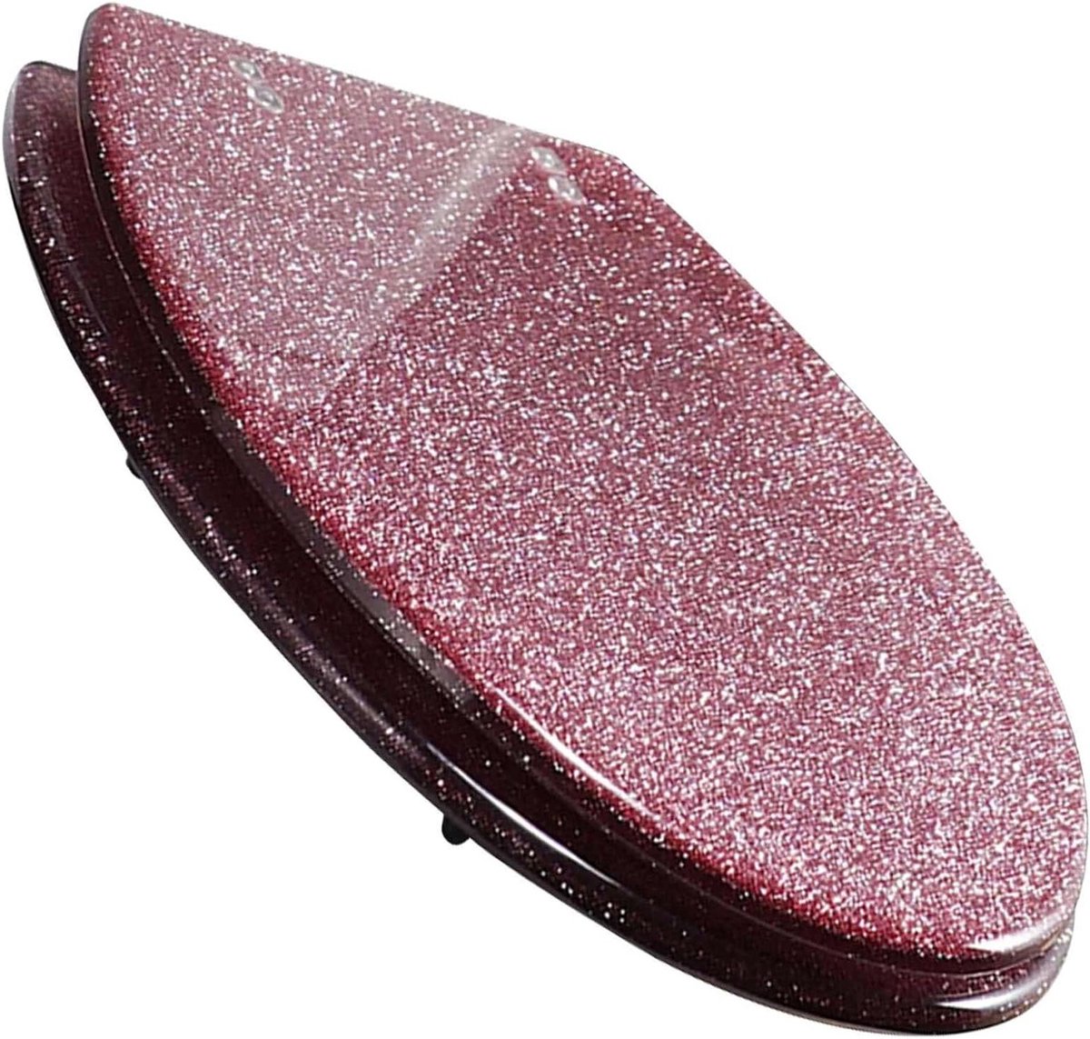 Toiletbril Hars - Glitter Deksel - Badkamer Vernieuwen - Langzaam Sluitend - 42x36 cm - Zilverkleurig