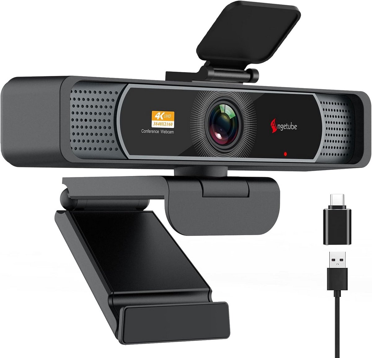 4K Streaming Camera - Webcam PC - Professionele Conferenties - 120° Ultra-Wide Hoek - 1080p@60FPS - Zwart - afbeelding 1