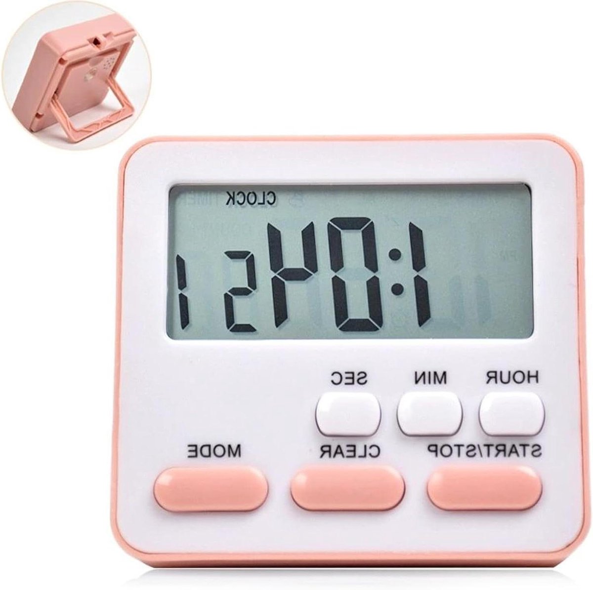 Keuken Timer - Stille Alarm - Koken Bakken - Stille Countdown - 6.6 cm Breed - Roze