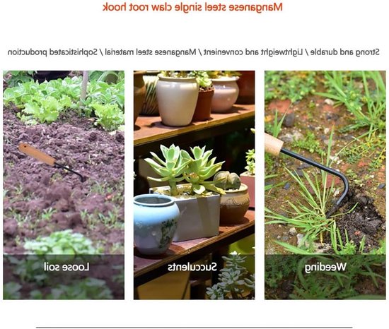Weeding Hook - Houten Handgreep - Bonsai Tools - Tuin Gereedschap voor Buiten - Graaf Cultivator - Onkruidverwijdering — afbeelding 4