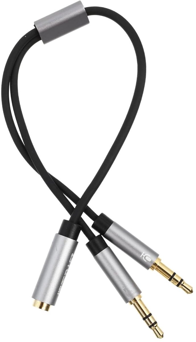 Audiokabel splitter - Hoofdtelefoon adapter - Audio delen - Zuurstofvrij koper - 3 stuks - Zwart