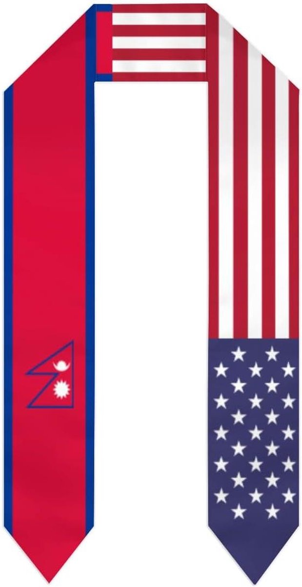 Afstudeer Sjaal - Nationale trots - Academische viering - Dubbelzijdig vlag ontwerp - One size - Zwart