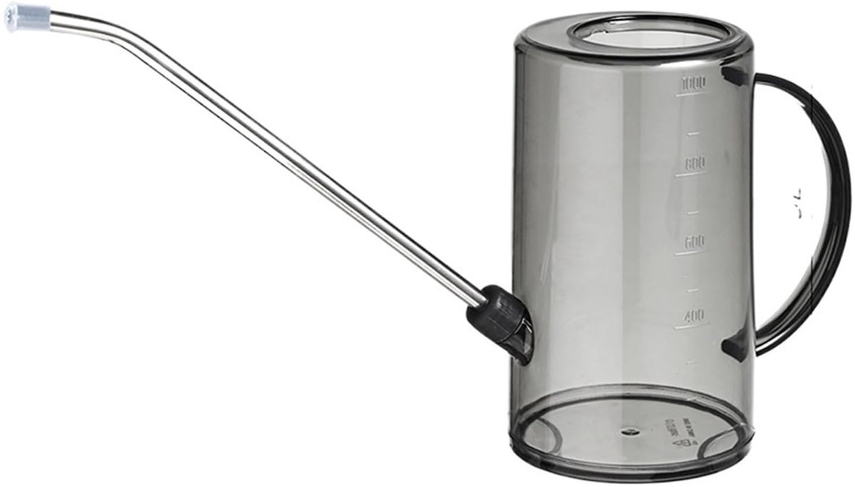 Gieter van 1 liter (35 oz) met lange tuit - Mini-tuingieter voor binnen- en buitenplanten, vetplanten en bloemen (grijs)