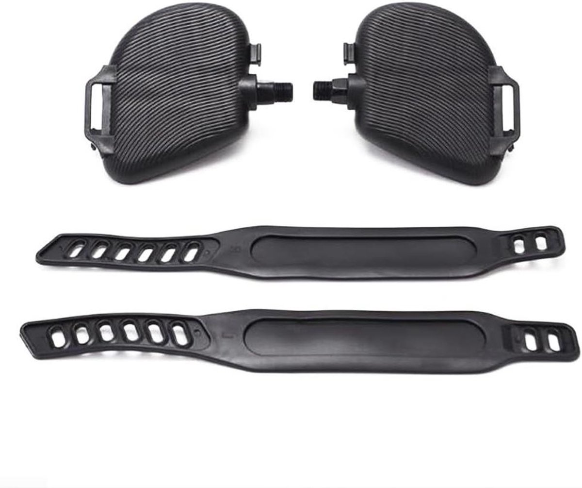 Hometrainer pedalen - Fiets pedalen - Indoor fietsen - Verstelbare riemen - 9/16 of 1/2 inch - Zwart