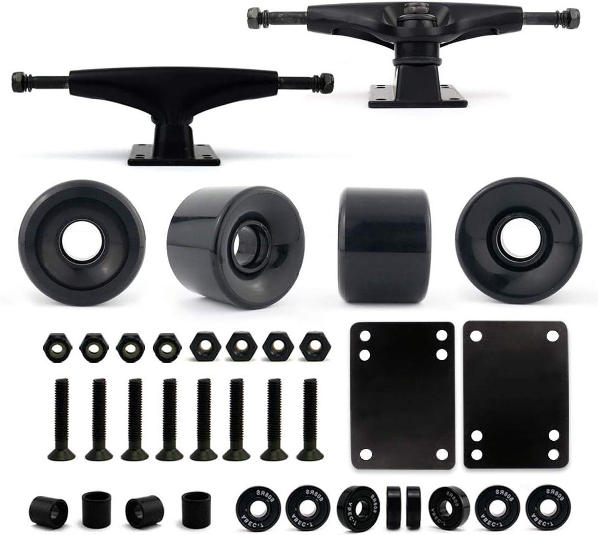 Skateboard Onderdelen Set Trucks en Wielen Street Skateboarden Compleet voor Montage 60mm Wielen 127mm Trucks