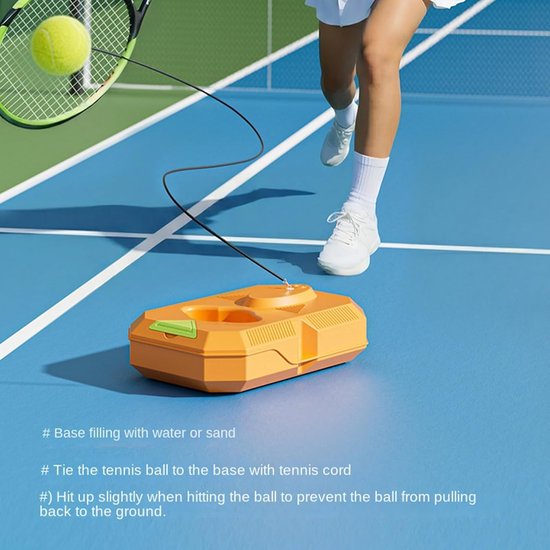 Tennistrainer - Oefenmateriaal Tennis - Vaardigheden Verbeteren - Zelfstandige Training - 26x17x6cm - Oranje van Merkloos — afbeelding 2