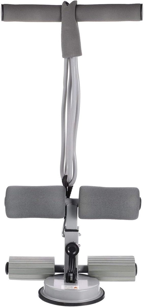Fitness Pull Rope - Buikspier Trainer - Thuis Sporten - Vergrote Zuignappen - 55 x 25 cm - Grijs