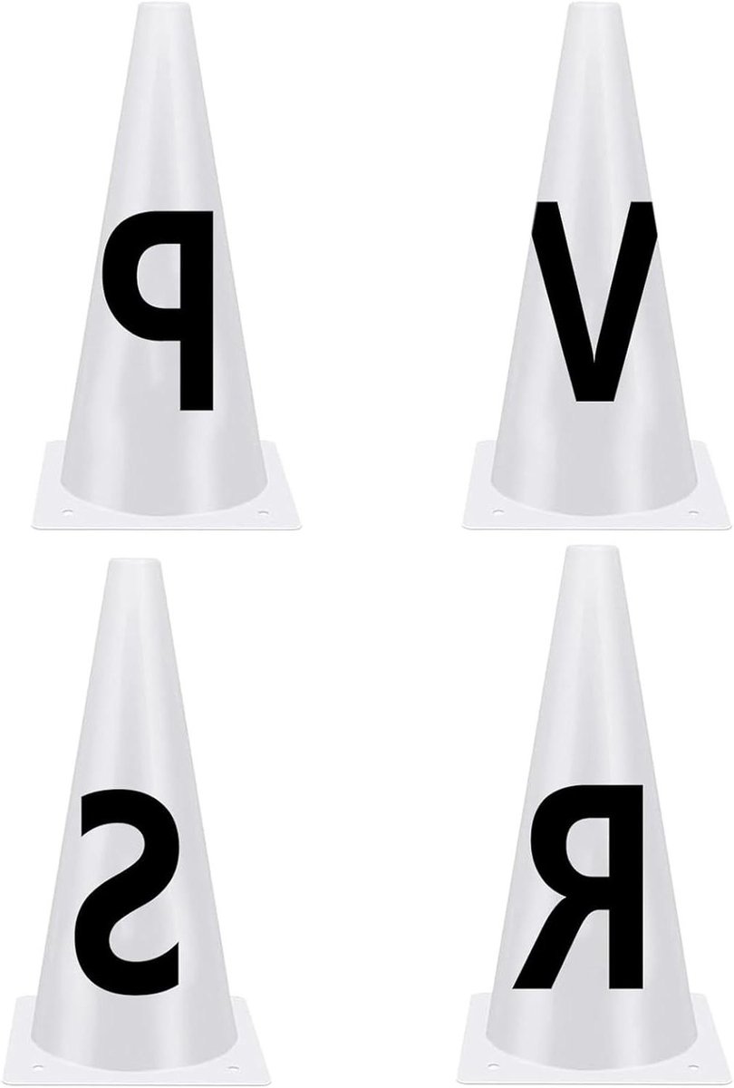 Dressuurkegels met letters - Trainingsmarkeringen paard - Paardrijtraining verbeteren - Robuuste materiaalkwaliteit - 8 stuks - Meerdere kleuren