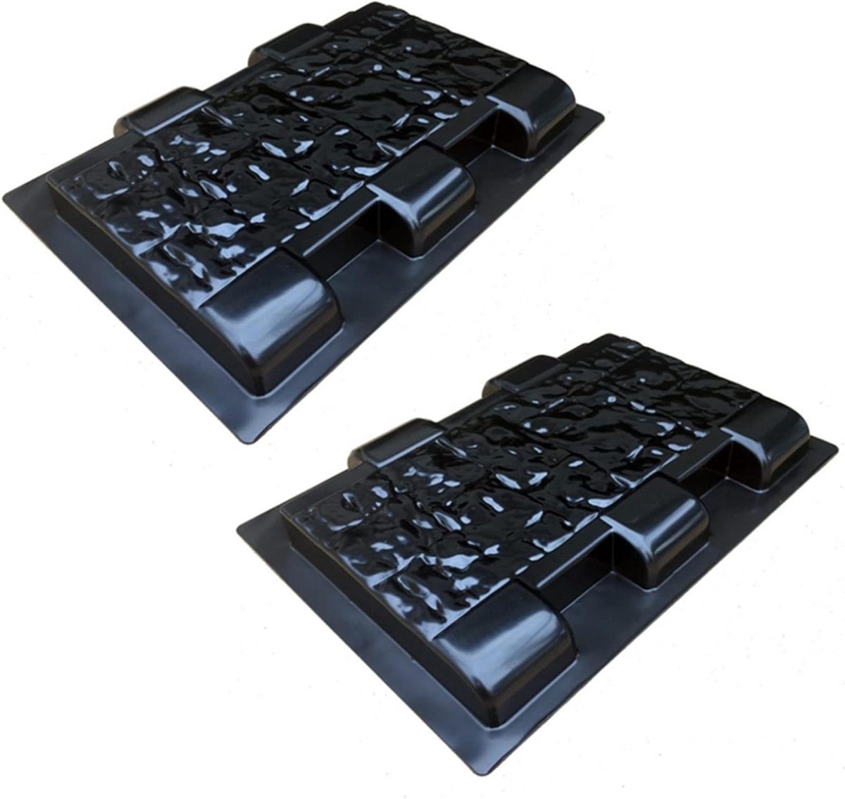 Betonmal Hek - Vorm Tuinpad - Tuin Decoratie - Watergolf Patroon - 2 Stuks - Zwart