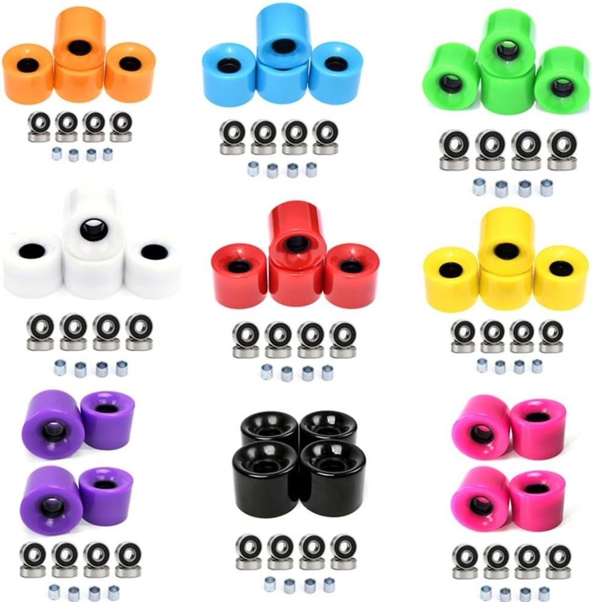 Skateboard Wielen Longboard Set Outdoor Sport ABEC-9 Lagers 60x45mm 78A Zoals Afgebeeld