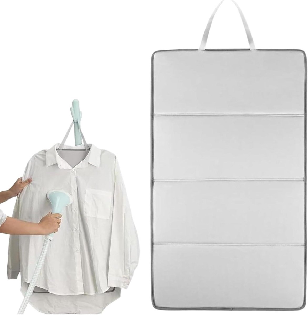 Strijkmat voor Stoomkleding - Stoomplank Opvouwbaar - Kleding Verzorgen - Dubbelzijdig Strijkpad - 68 cm - Grijs