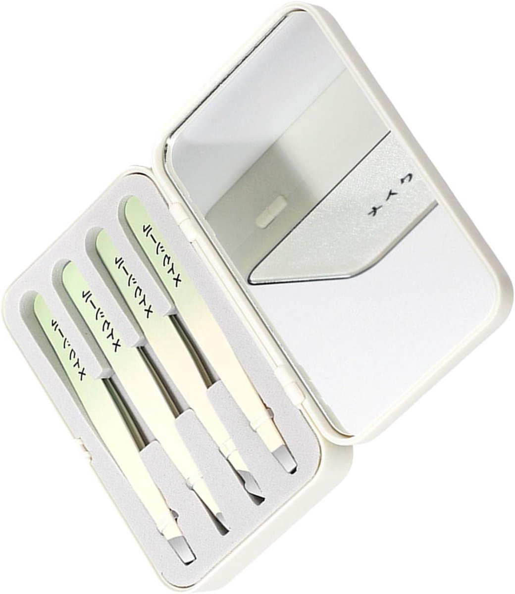 Pincet Set - Gezichtsbehandeling Tools - Precisie Ontharen - Antislip Coating - 4 Stuks - Verloopgroen