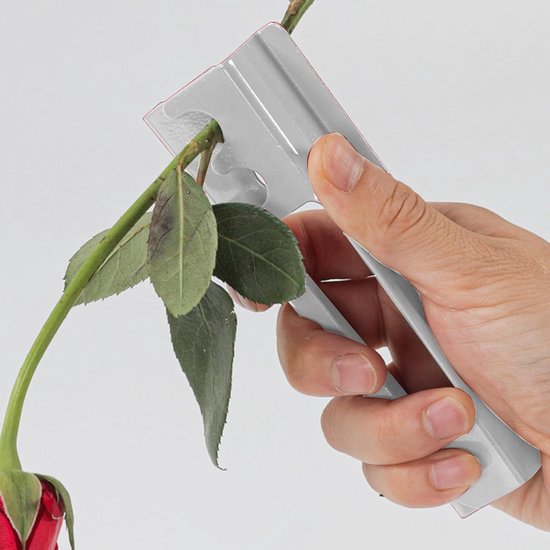 Gereedschap voor rozen - Doornverwijderaar - Bloemen schikken - Dubbele rozen efficiëntie - 1 stuk - Zilver — afbeelding 3