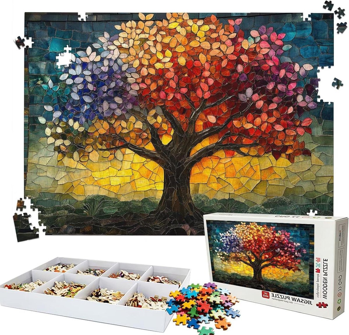 Houten Puzzel - Legpuzzel Volwassenen - Ontspannen Vrije Tijd - Perfecte Vertanding - 1500 Stukjes - Kleurrijk