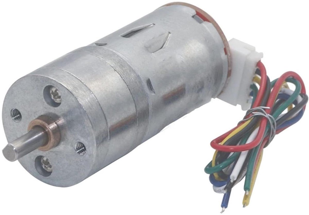 DC Motor met Encoder - Transmissie Motor - Automatische Aansturing - Stille Krachtige Werking - 6 Volt - Metaal