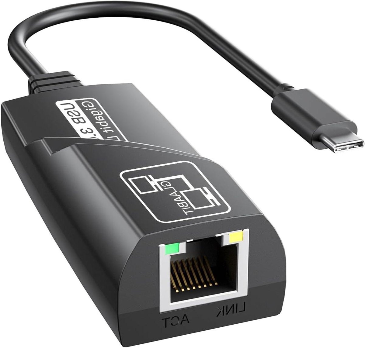 USB C Ethernet Adapter - LAN Netwerkkaart - Stabiele Internet Verbinding - Plug and Play - Gigabit Snelheid - Zwart