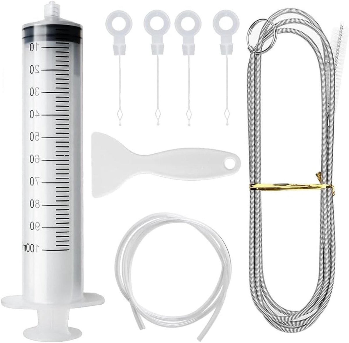 8-delige Reinigingsset voor Koelkast met Borstel, Spray, Slang, IJs Schraper en Afvoerpluggen voor Optimale Onderhoud en Hygiëne