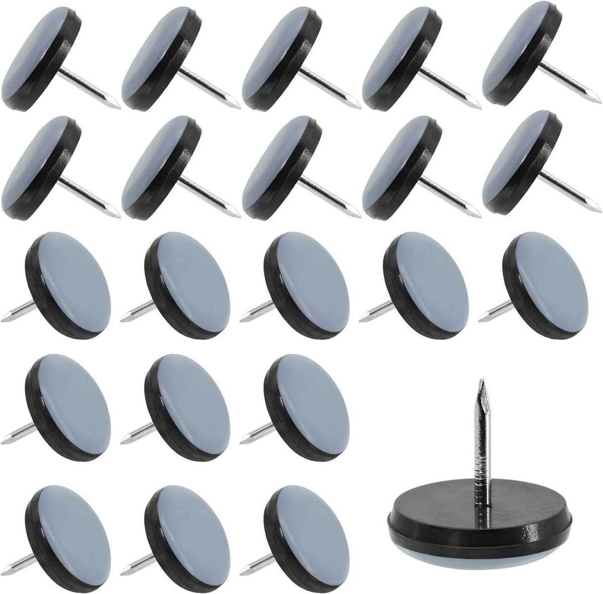 Meubelglijders om vast te spijkeren – 30 stuks – L – 22 mm – Spijkerlengte 17 mm – Bescher