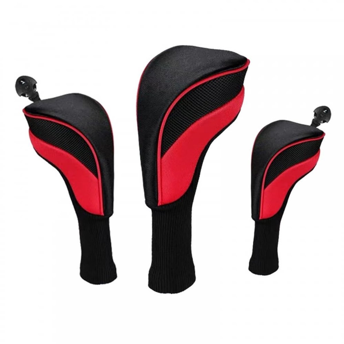 Dailygoods- Golfclub Covers - 3 Stuks - Zacht Nylon Composiet - Hoofd Covers - Ademend - Flexibel Ontwerp - Bescherming tegen Schade - Golfclubhoezen