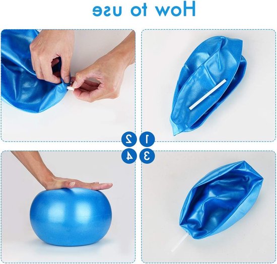 Set van 2 Zachte Pilates Ballen, Antiburst Oefenballen van 23 cm voor Pilates, Yoga en Fysiotherapie Thuis of in de Sportschool, Blauw en Paars — afbeelding 4