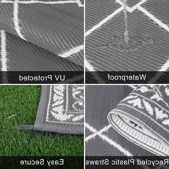 Outdoor Patio Kleed - Tuin Tapijt - Buiten Leven - Waterdicht UV-bestendig - 180 x 270 cm - Grijs van OutDoor — afbeelding 2
