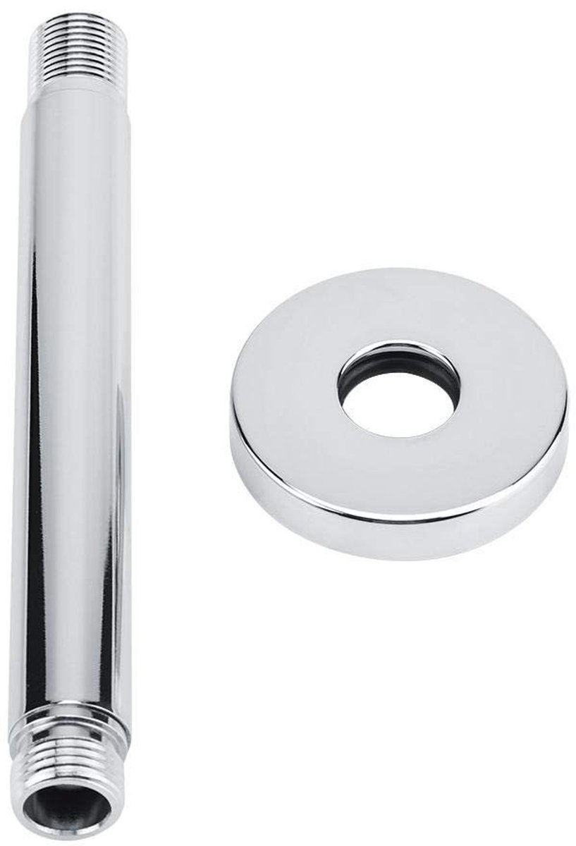 Dailygoods- Douchearm 15cm - Wandbeugel - Roestvrij Staal - Chroom Geplateerd - Douchekop Accessoire - Ondersteunt Top Spray - Douchearmatuur
