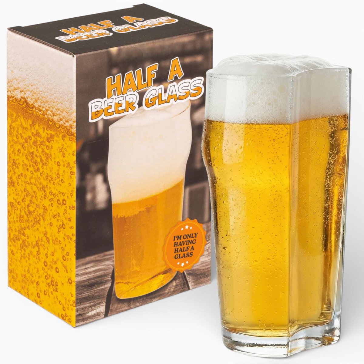 Dailygoods- Bierglas 365 ml - Grappig Gag Cadeau - Bierliefhebbers - Mannenavonden - Feestjes - Uniek Ontwerp - Grappig Glas