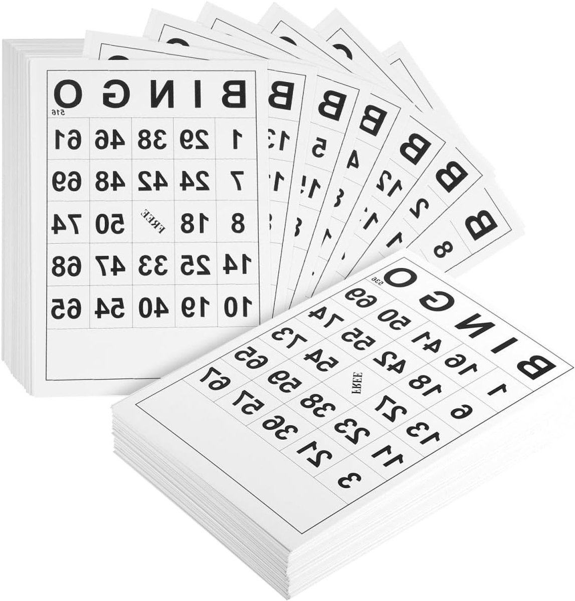 60 Stuks Bingo Speelkaarten van Papier, Duidelijke Nummers, Perfect voor Feestjes en Gezinsactiviteiten