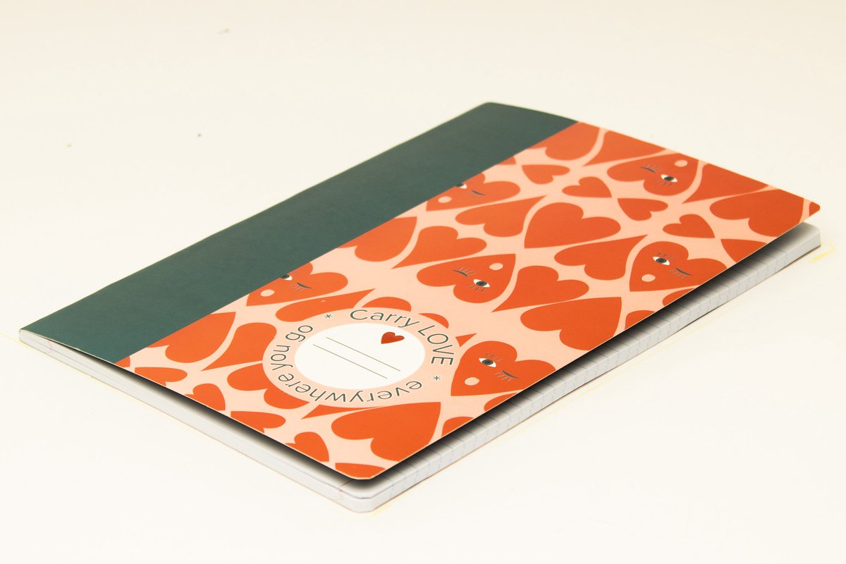 ANCOR schrift b'log hearts stripe a5 lijn 48 vel 90 grams