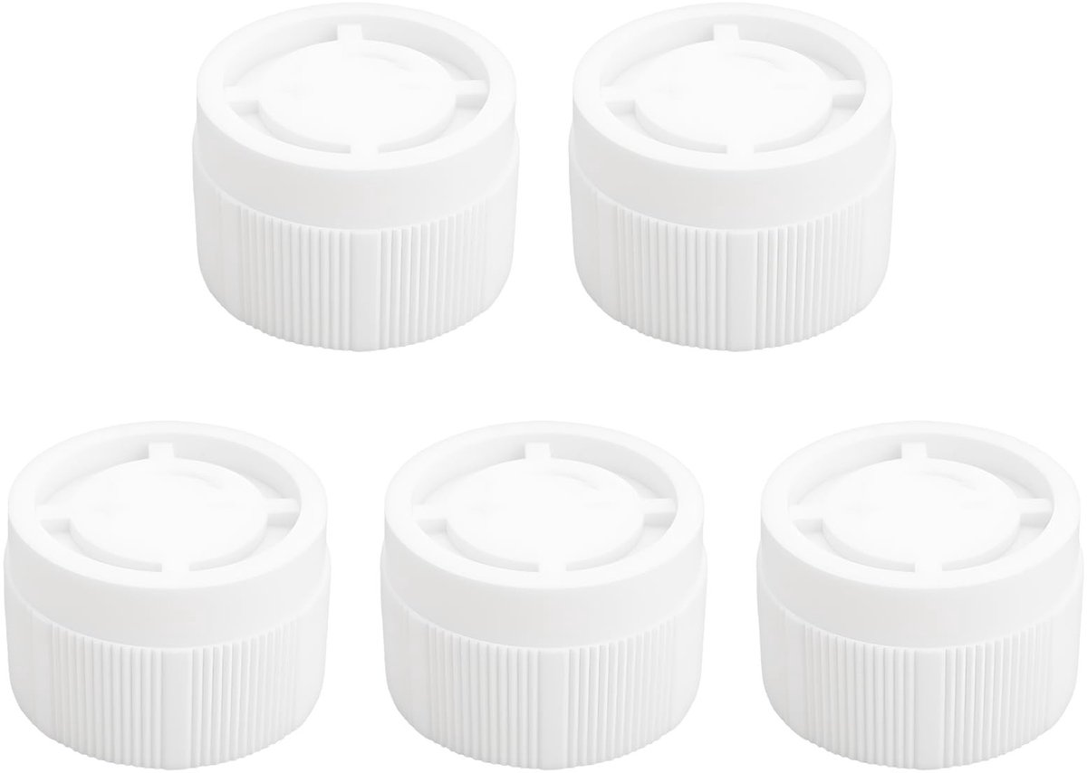 Dailygoods- Radiatorventiel 5 Stuks - Thermostatische Ventielafdekking - Beschermcaps - Duurzaam Kunststof - Eenvoudig te Installeren - Wit - Radiatorafdekking