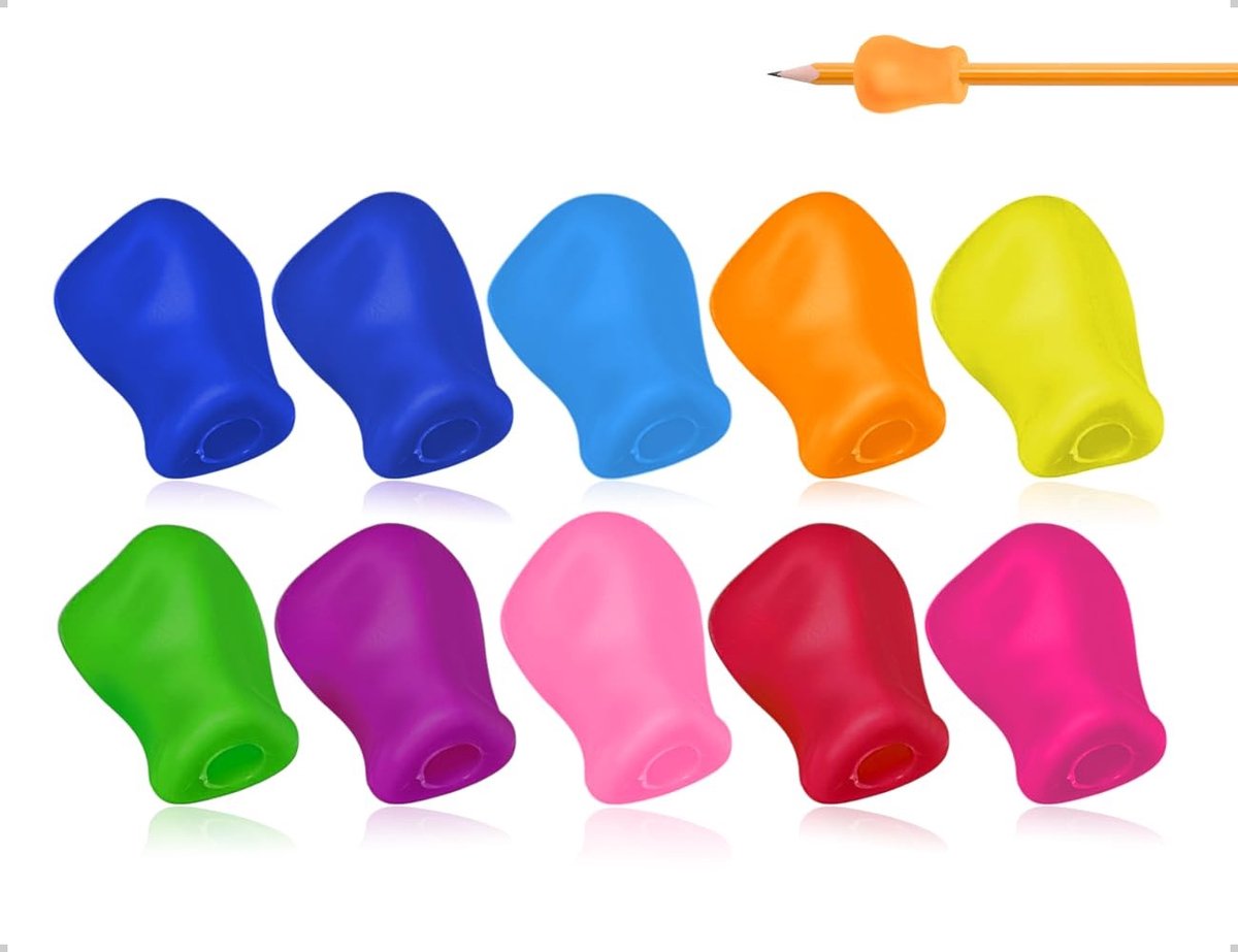 Dailygoods- Penhouder Ergonomisch - Pen Grip Correctors - Silicone - Schrijfhulpmiddelen - Set van 10 - Stimuleert Schrijfinteresse - Schrijfhulpmiddel