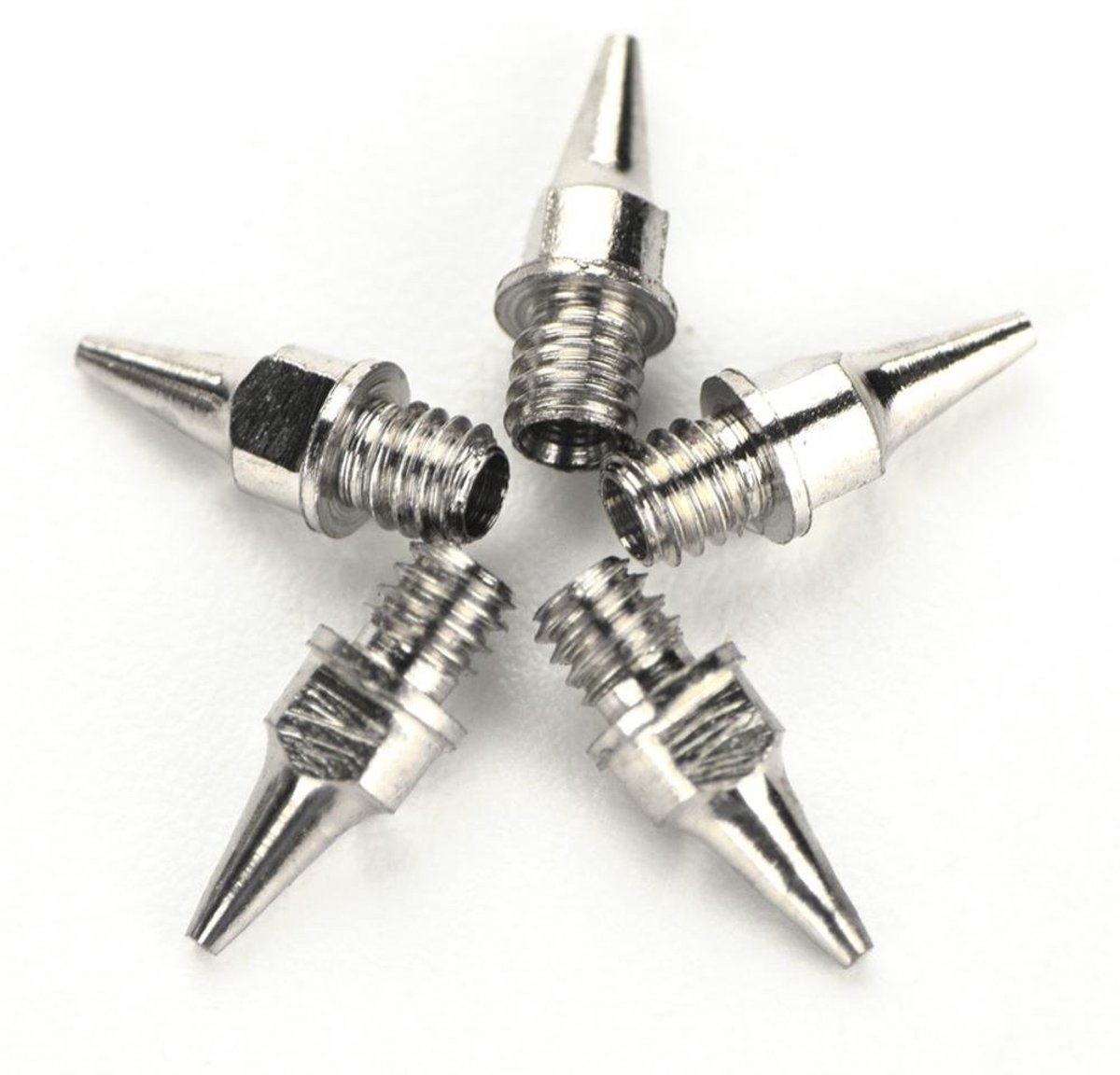 Dailygoods- Airbrush-naaldenset 5 stuks 0,2/0,3/0,5 mm - Airbrush-accessoires - Vervangende vloeistofsproeiers - Roestvrij staal - Professioneel gebruik - Eenvoudig te installeren - Airbrush-sproeiers