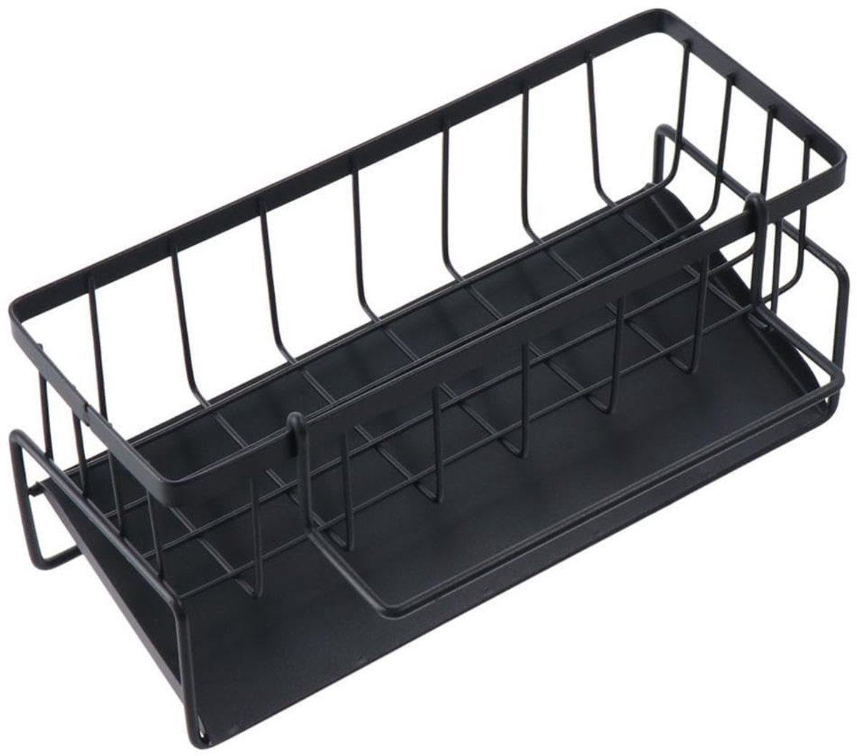 Dailygoods- Spoelbakorganizer met zelfledigende afvoerbak - Keukensponshouder - Organizer voor borstels/sponzen/zeep - Praktische oplossing - Efficiënt opbergen - Gootsteenorganizer