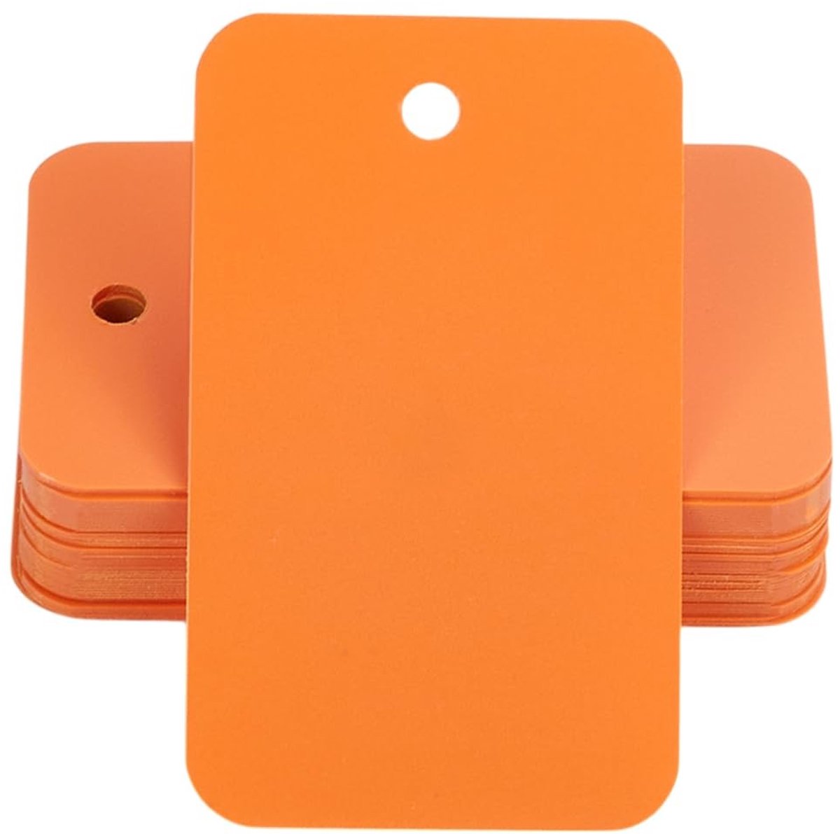Dailygoods- Verzendlabels 200 Stuks - Waterdichte Etiketten - Hanglabels 3 x 5 cm - Donkeroranje - Blanco - Voor Sleutels/Bagage