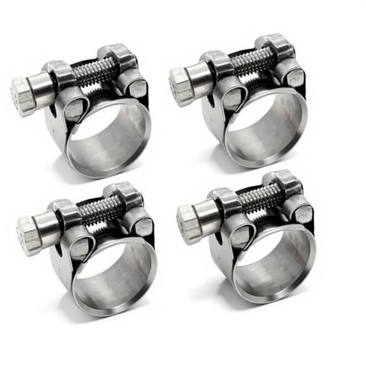 ElleMooi Slangklemmen roestvrijstaal T-boutklem instelbaar 17-19 mm set van 4 stuks heavy duty voor hogedruktoepassingen
