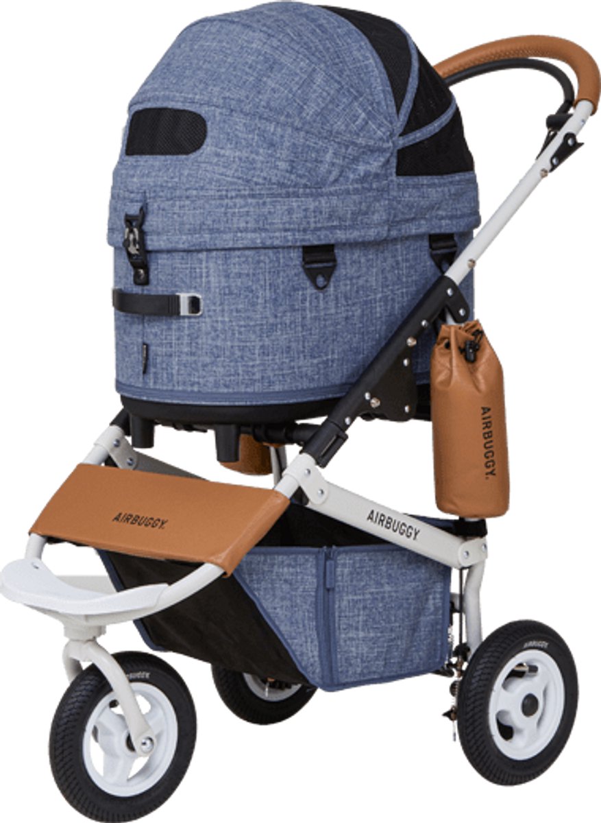 AirBuggy DOME 3 Set Regular – Melange denim - Honden buggie - Luxe wandelwagen voor huisdieren