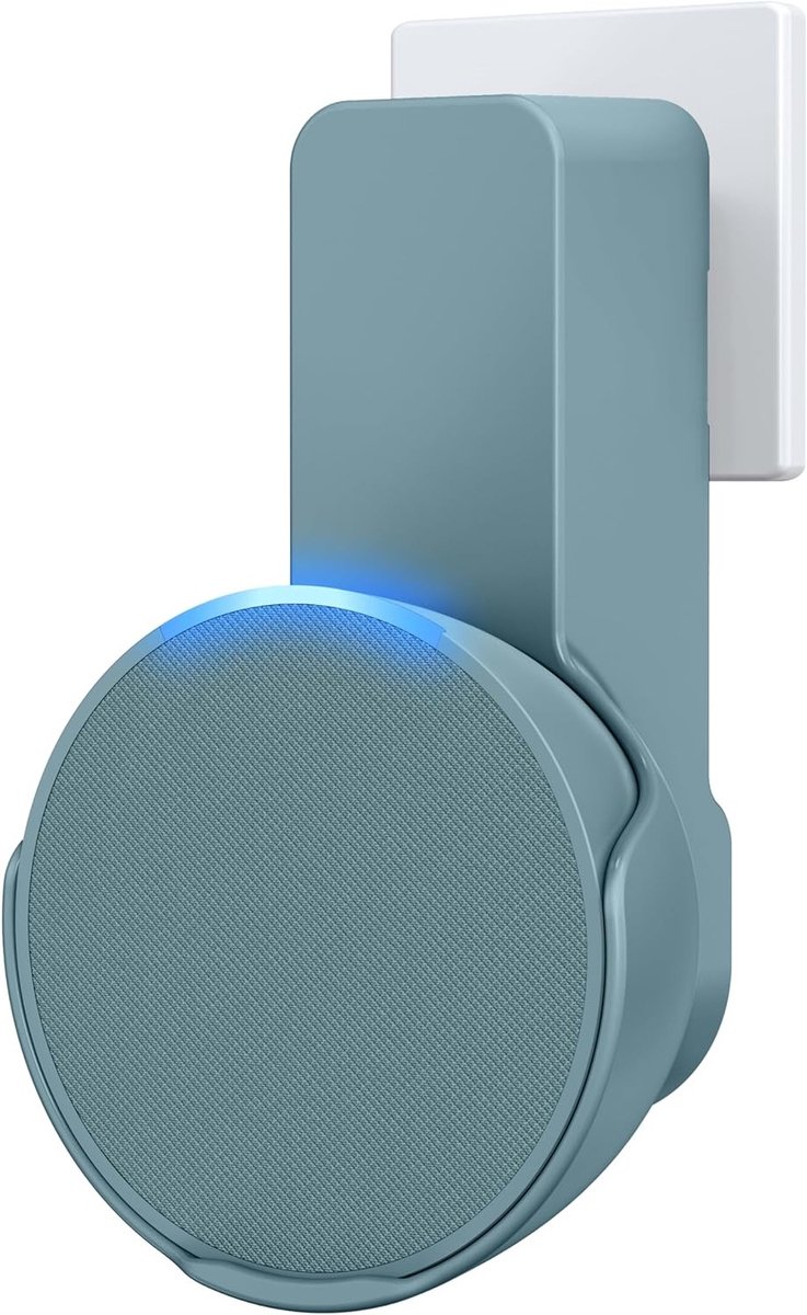 Ruimtebesparende Wandhouder voor Kabelbeheer, Geen Boren Nodig, Geschikt voor Echo Pop en Google Nest Speakers, Teal, Ideaal voor Thuisgebruik en Organisatie
