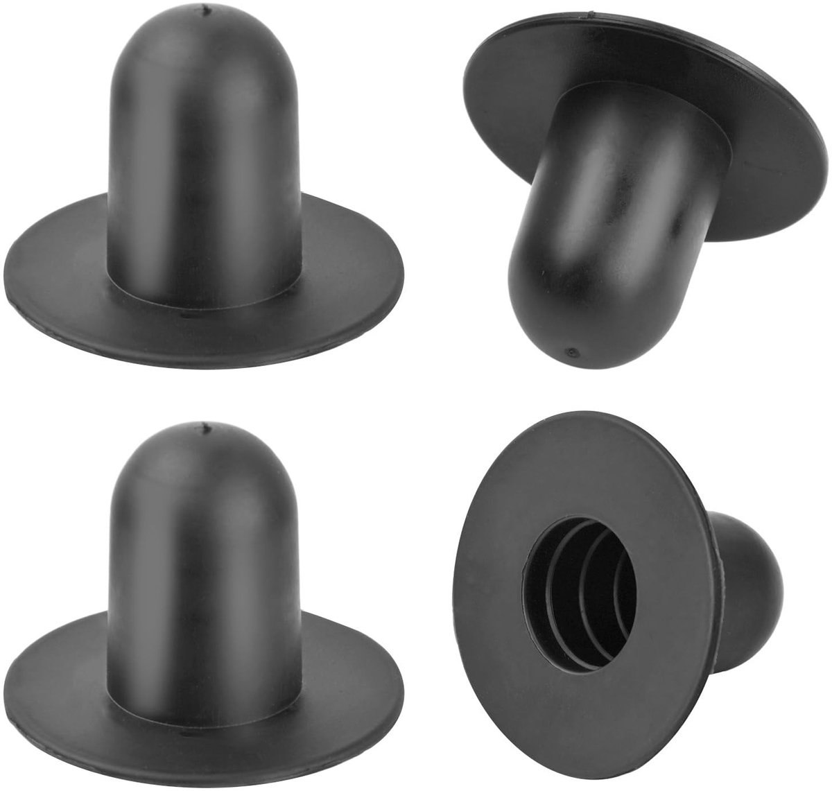 JHUBERS- Zwembadstopper Set van 4 - Zwart - PVC - Afsluitstop - Reserveonderdelen - 6 cm Buitendiameter - 3 cm Binnendiameter - Zwembadplug