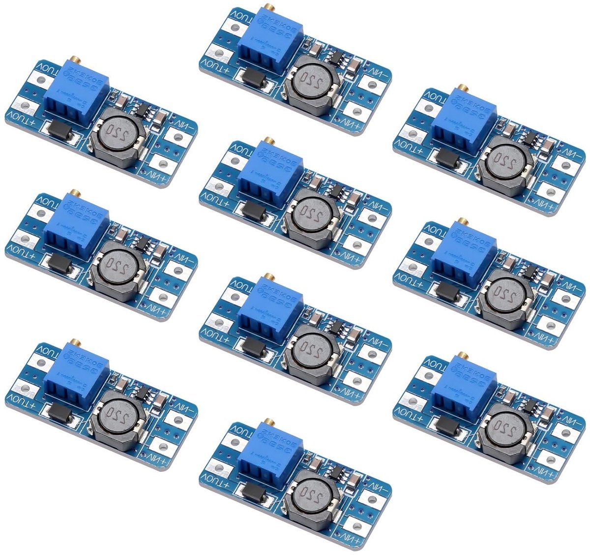 Boost Converter Module voor DC Voltage Verhoging van 2V-24V naar 5V-28V - 10 Stuks voor Arduino en Elektronica Projecten