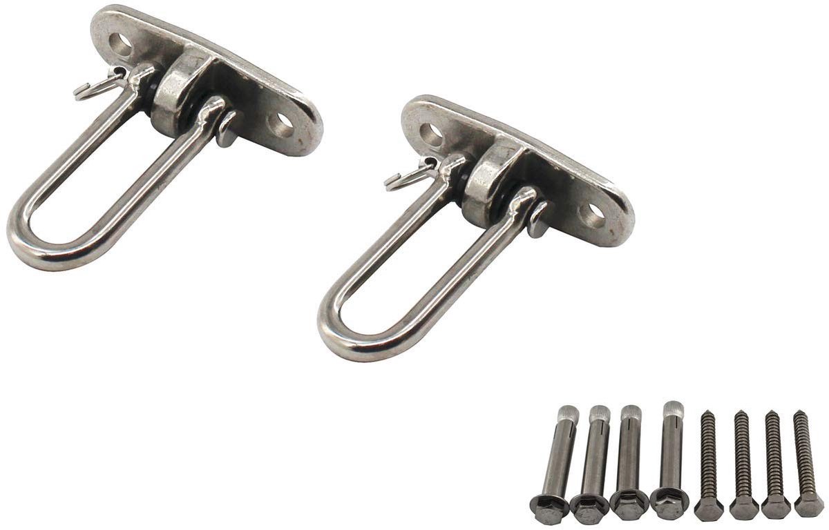 Dailygoods- Schommelhanger - 304 Roestvrij Staal - Pack van 2 - Zware Schommel - Hangmat/Schommel - Eenvoudig te Installeren - Veilig tot 100lbs - Schommelhaak