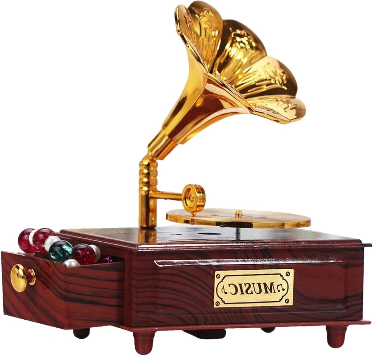 Retro Mini Gramophone Muziekdoos - Unieke Cadeau- en Feestdecoratie met Muziek en Nostalgie