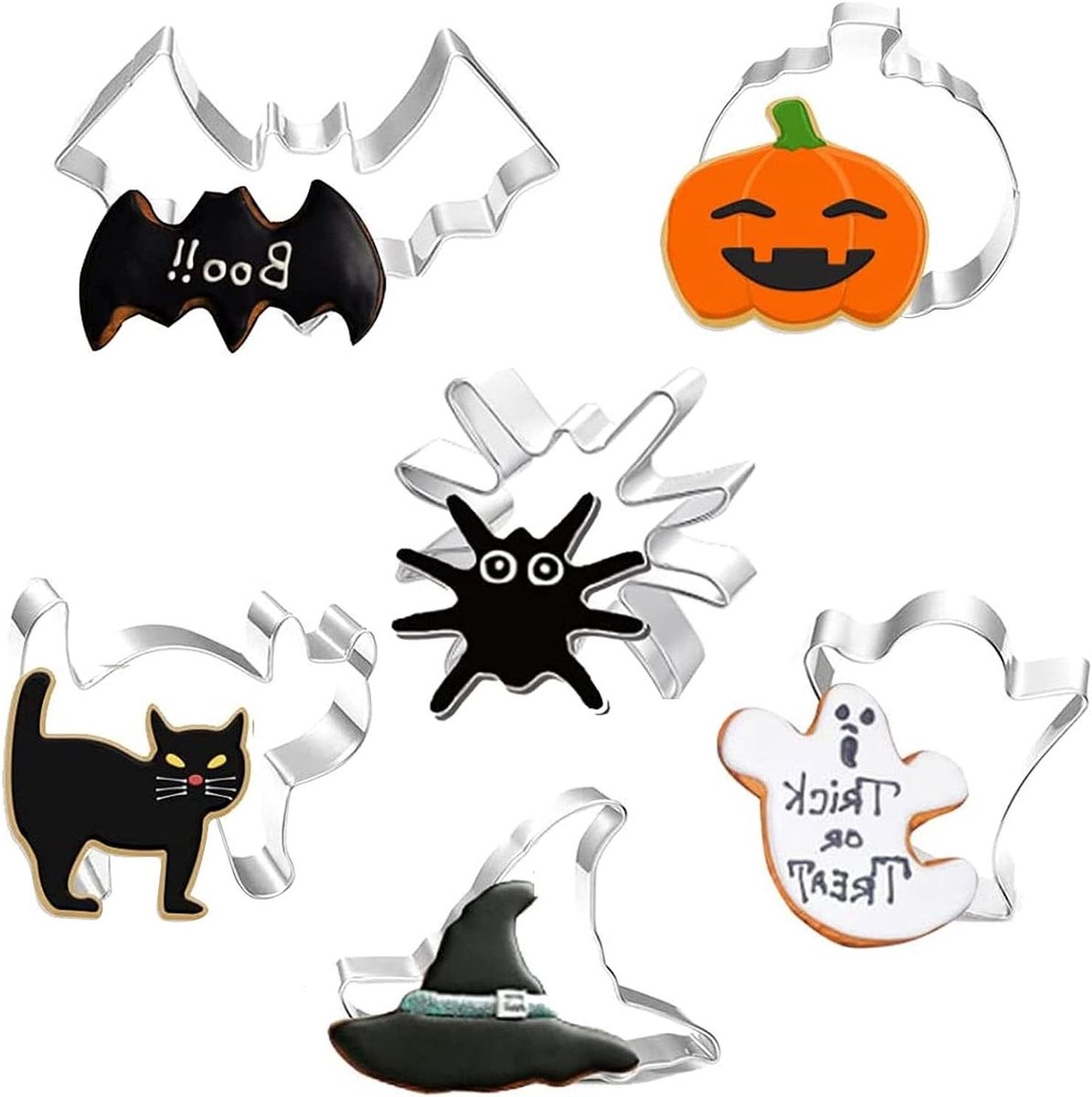Halloween Koekjesuitsteeksets voor Herfstfeesten - RVS Koekjesvormpjes voor Kinderen en Bakplezier