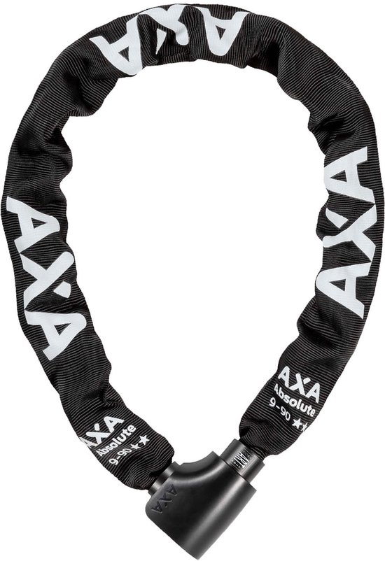 AXA Absolute 9-90 ART 2 Kettingslot – 90 cm – Fietsslot met keurmerk – Sterk slot met stalen ketting – Voor elektrische fiets, fatbike en bakfiets – Inclusief sleutelservice
