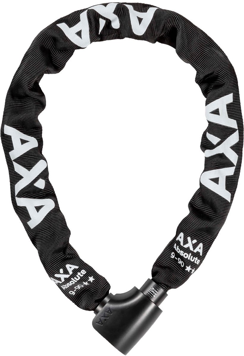 AXA Absolute 9-90 ART 2 Kettingslot – 90 cm – Fietsslot met keurmerk – Sterk slot met stalen ketting – Voor elektrische fiets, fatbike en bakfiets – Inclusief sleutelservice