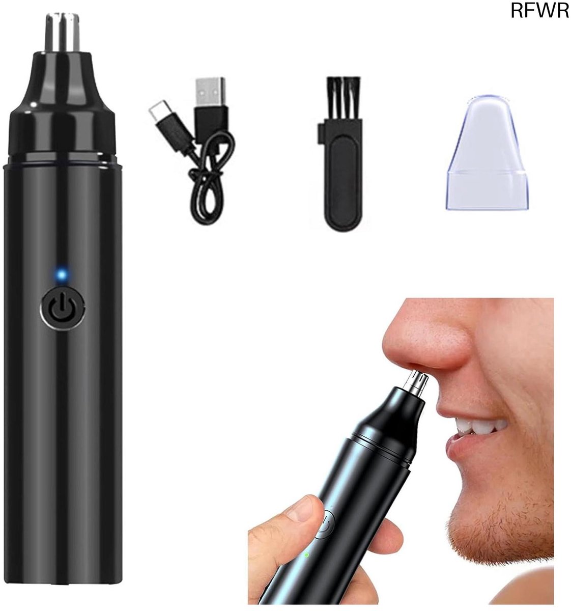 Neus Haar Trimmer - Oor Haar Trimmer - Verzorging Gezicht - Veilig & Pijnloos - USB Oplaadbaar - Zwart