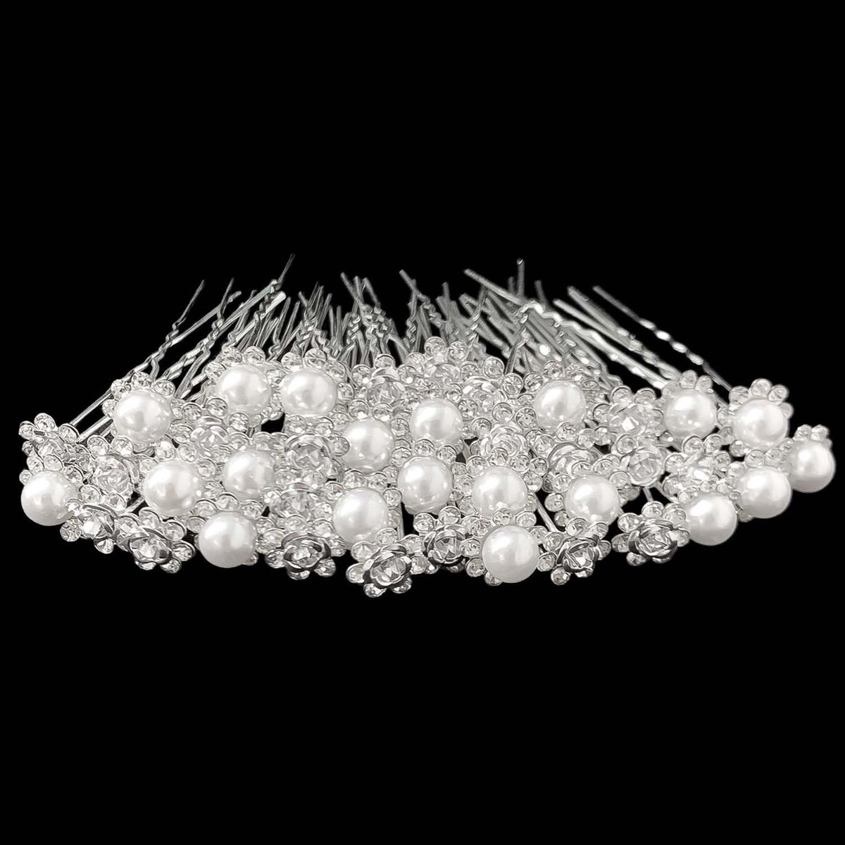 LAUZY- Bruidshaarspelden 20 stuks - Bruidsmeisjes Haaraccessoires - Parels/Kristal - Strass Haarspelden - Geschikt voor Bruiloften - Elegante Bruidslook