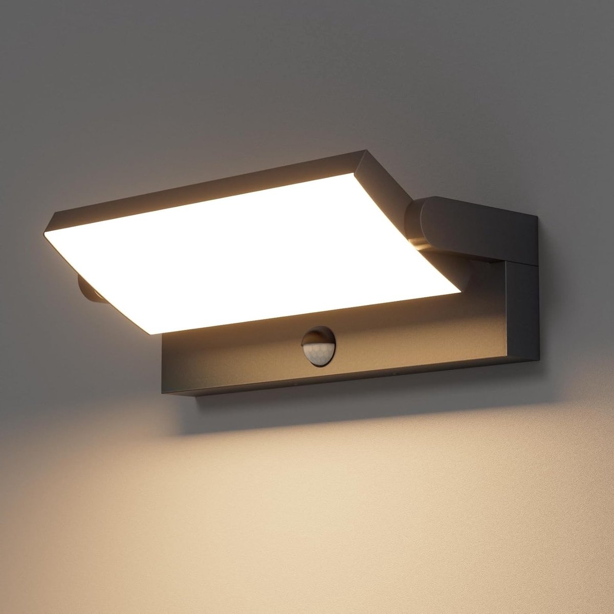 Buitenwandlamp LED met Bewegingsmelder - 45W IP65 Draaibaar Paneel voor Tuin en Terras
