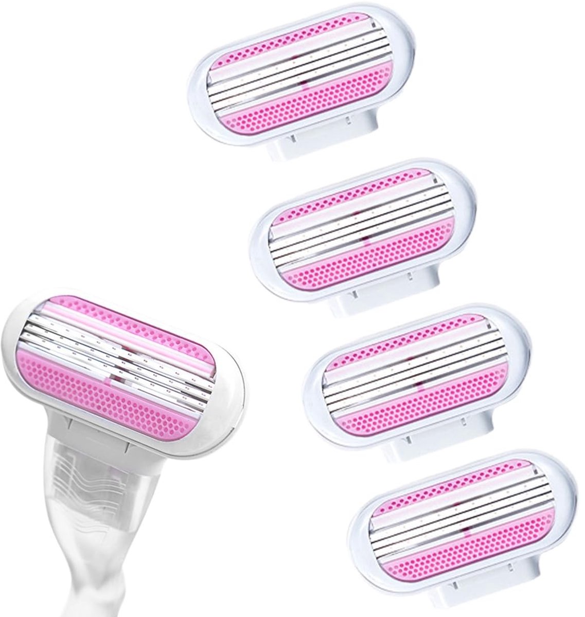 Dailygoods- Scheermesjes Vrouwen - 4 Reservemesjes - Roestvrij Staal - 3 Zachte Lagen - Voor Lichaamshaar/Oksels - Duurzaam Materiaal